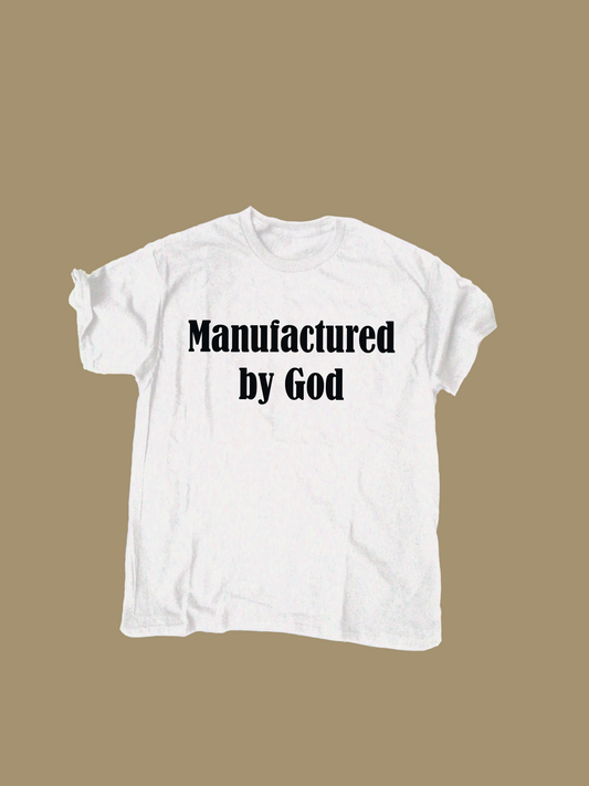 MANUFACTURED BY GOD™ LOGO TEE (BLACK/WHITE)